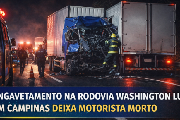 Campinas registra grave engavetamento na Rodovia Washington Luís com morte de motorista