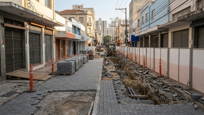 Troca do piso da Rua 13 de Maio pode mudar circulação e comércio no Centro de Campinas; veja o que muda
